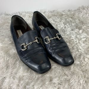 Vintage Black Loafers Horsebit Leather Sz 7.5